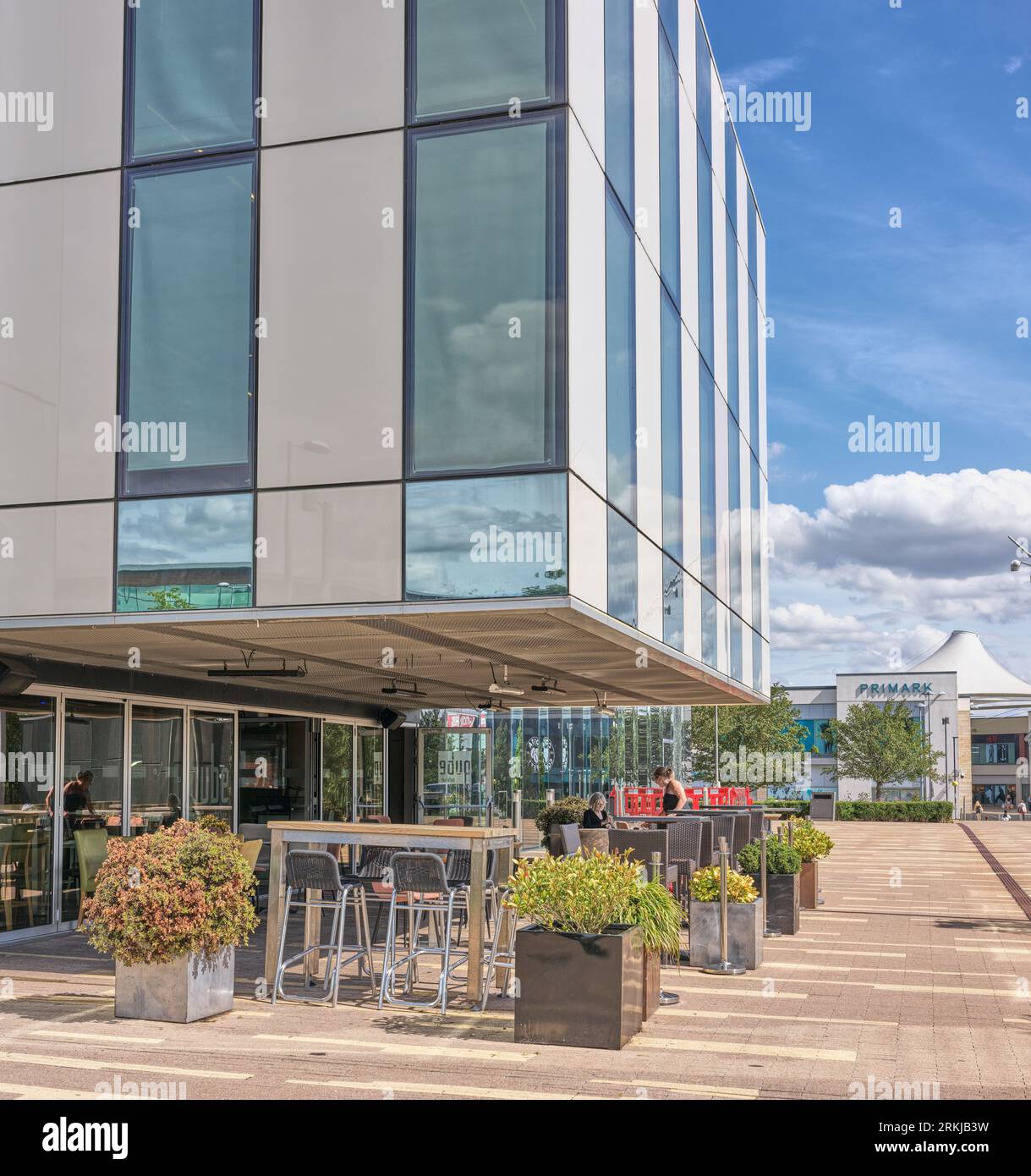 The Qube bar and retaurant at the Cube building in Corby, England. Stock Photo