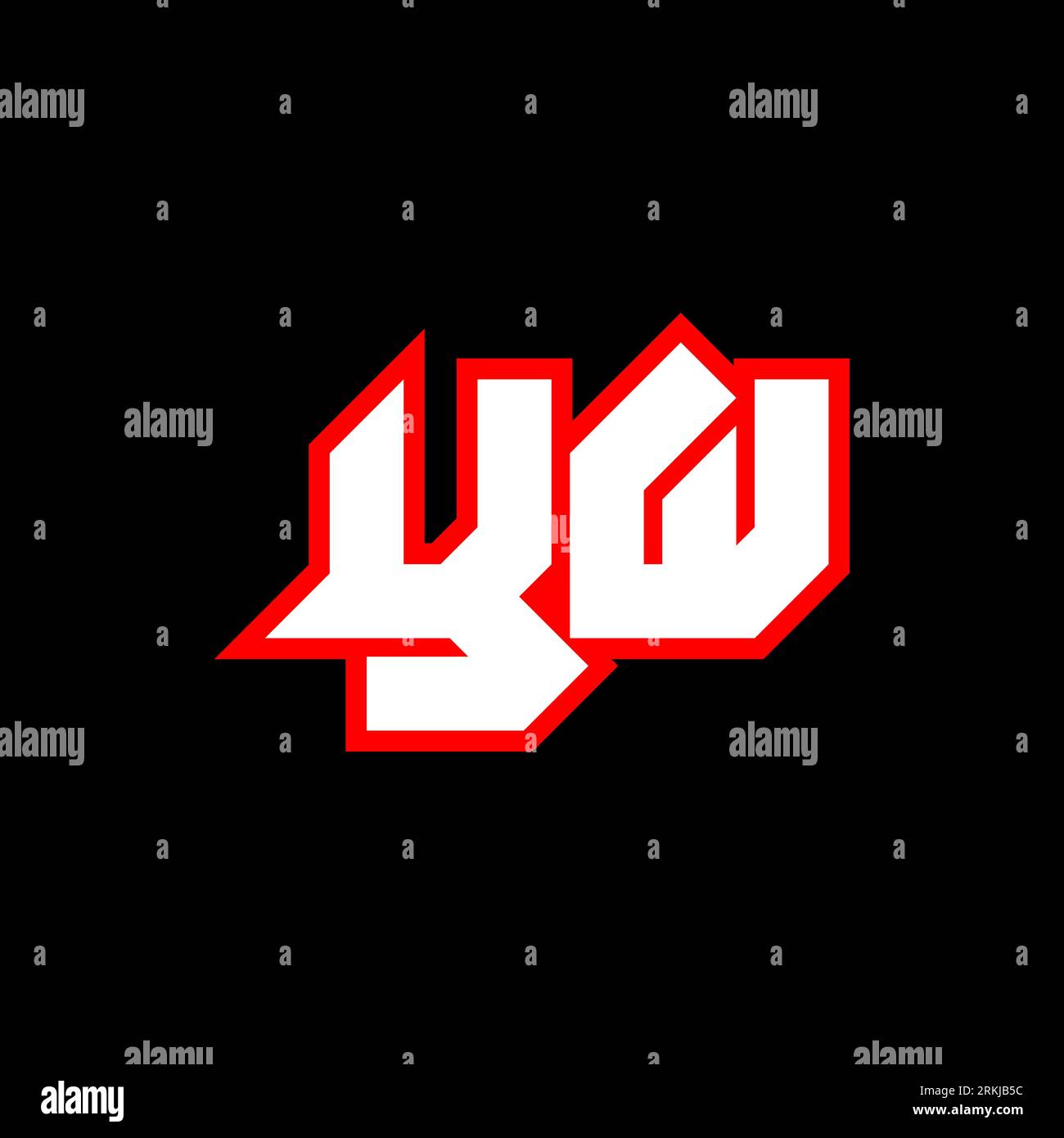 YW logo design, initial YW letter design with sci-fi style. YW logo for game, esport, Technology, Digital, Community or Business. Y W sport modern Ita Stock Vector