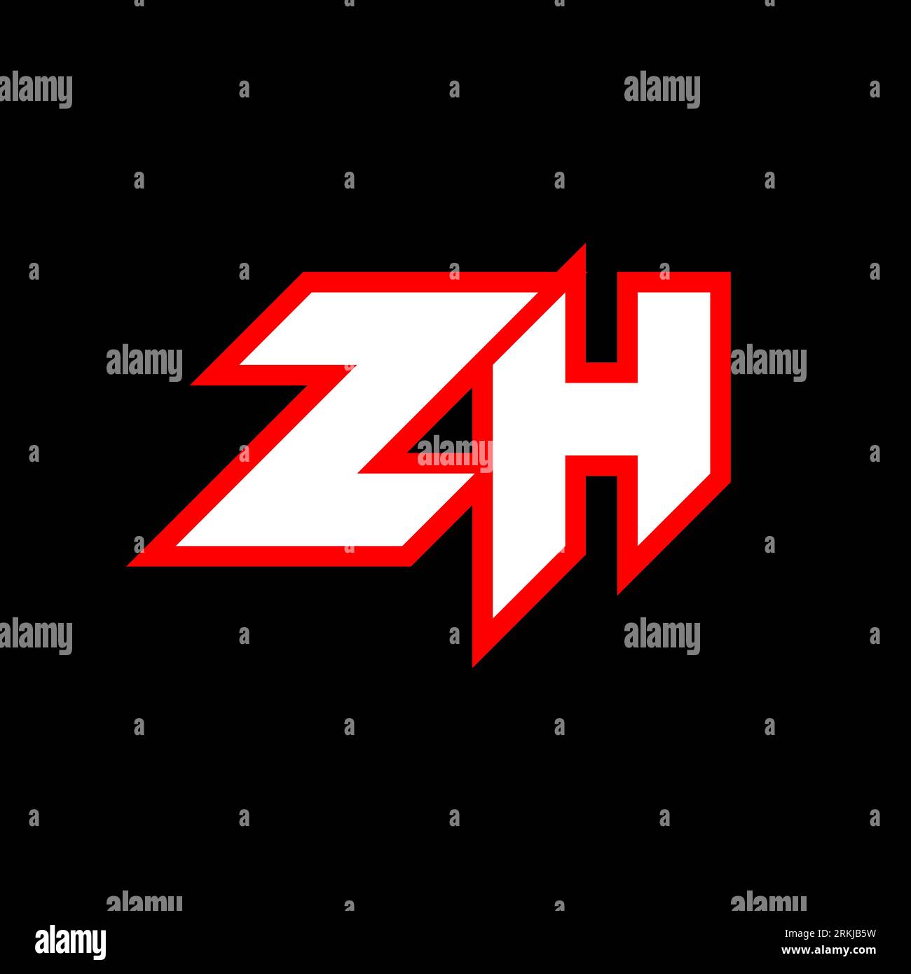 ZH logo design, initial ZH letter design with scifi style. ZH logo for