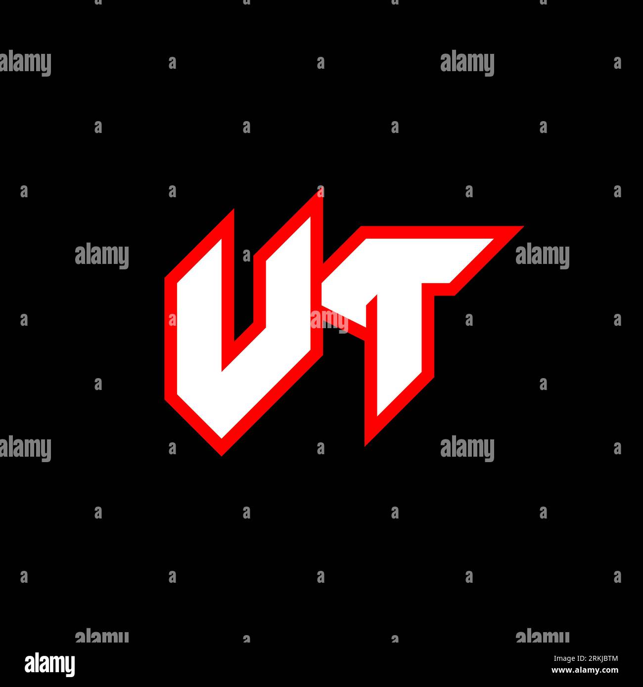 VT logo design, initial VT letter design with sci-fi style. VT logo for game, esport, Technology, Digital, Community or Business. V T sport modern Ita Stock Vector
