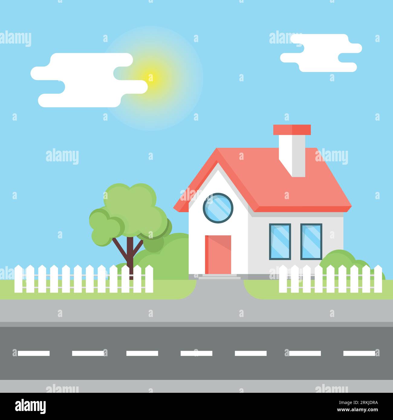 House icon in flat style. Home vector illustration on isolated ...