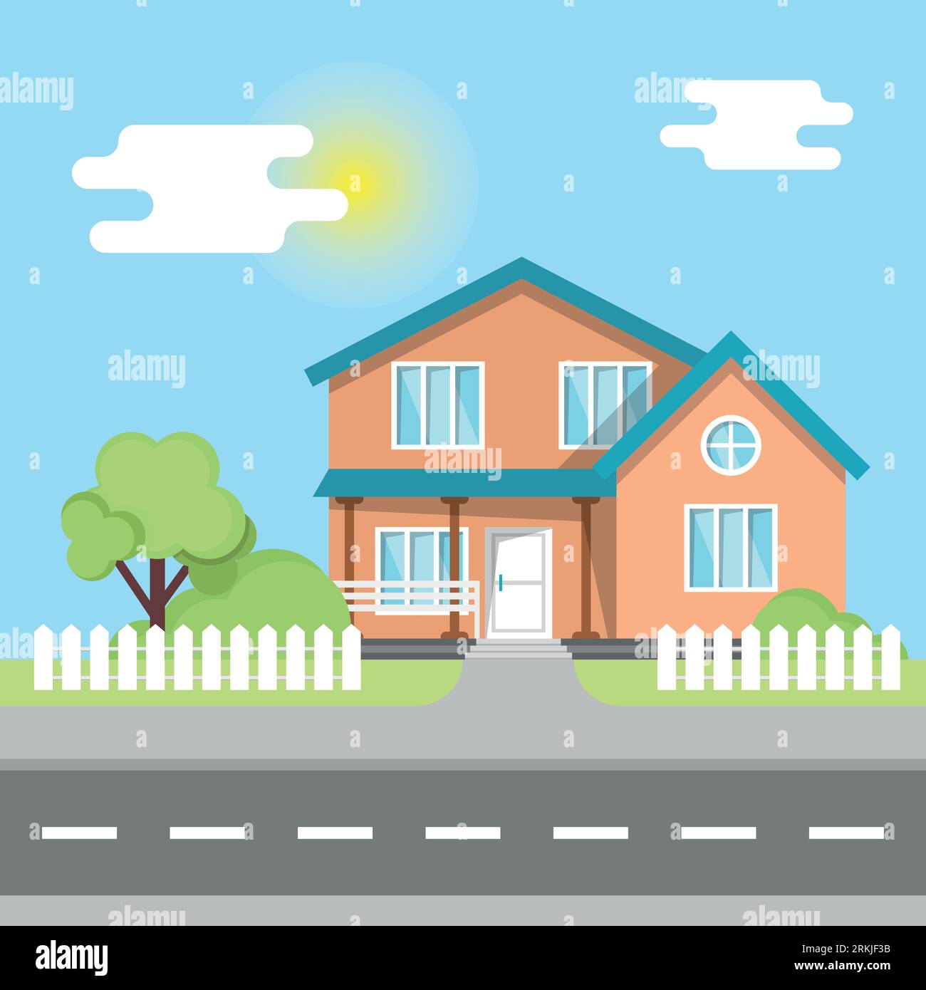 House icon in flat style. Home vector illustration on isolated ...