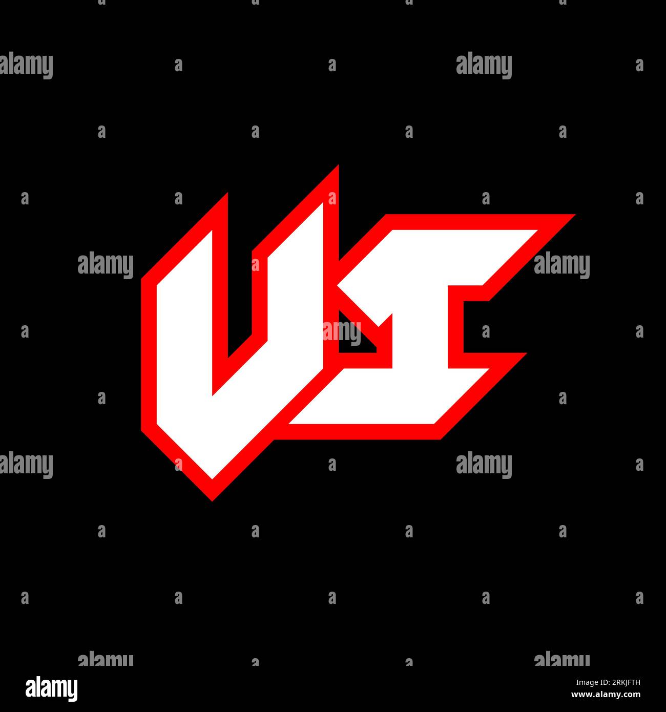 VI logo design, initial VI letter design with sci-fi style. VI logo for game, esport, Technology, Digital, Community or Business. V I sport modern Ita Stock Vector