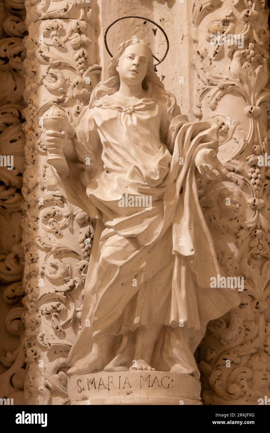 MONOPOLI, ITALY MARCH 5, 2022 The statue of St. Mary Magdalen in the
