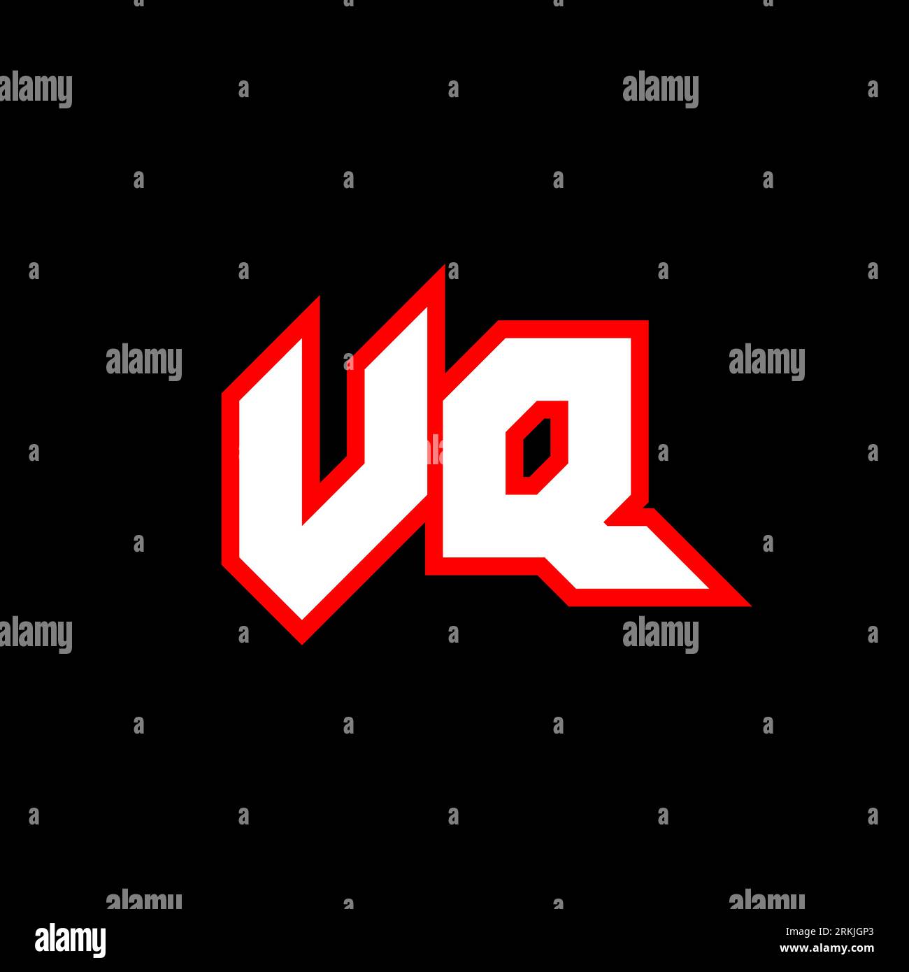 VQ logo design, initial VQ letter design with sci-fi style. VQ logo for game, esport, Technology, Digital, Community or Business. V Q sport modern Ita Stock Vector