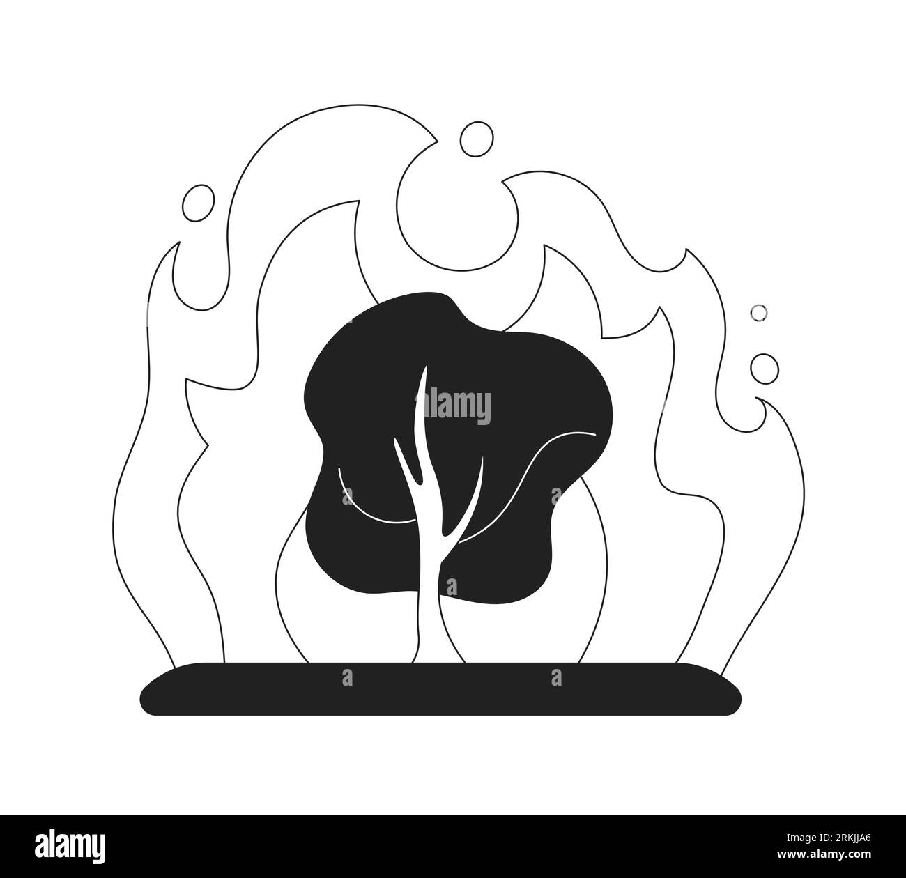 Burning tree monochrome flat vector object Stock Vector Image & Art Alamy