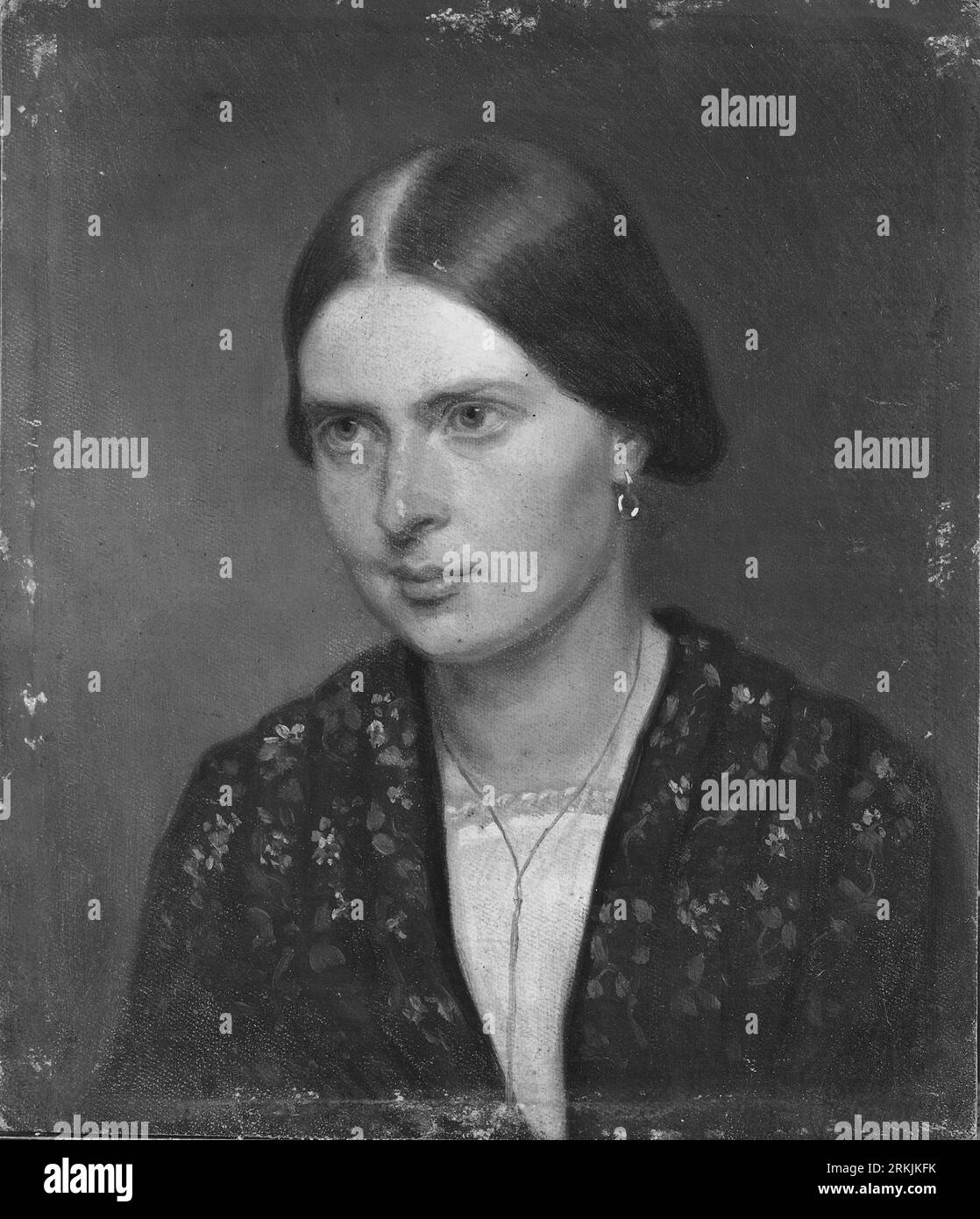 Johanna Tingvall, 1832-1912, musiklärare, gift med kartograf Carl Edvard Dahlman 1855 by Ferdinand Julius Fagerlin Stock Photo