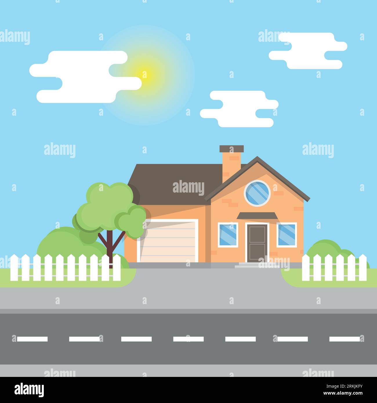 House icon in flat style. Home vector illustration on isolated ...