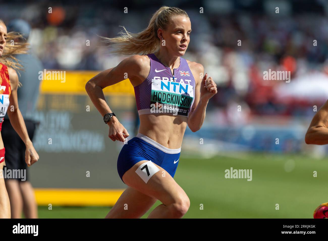 Keely Hodgkinson (GBR)  runs 1:53.53 in the 800 meter during the World Athletics Championships Budapest23 at The National Athletics Centre in Budapest Stock Photo