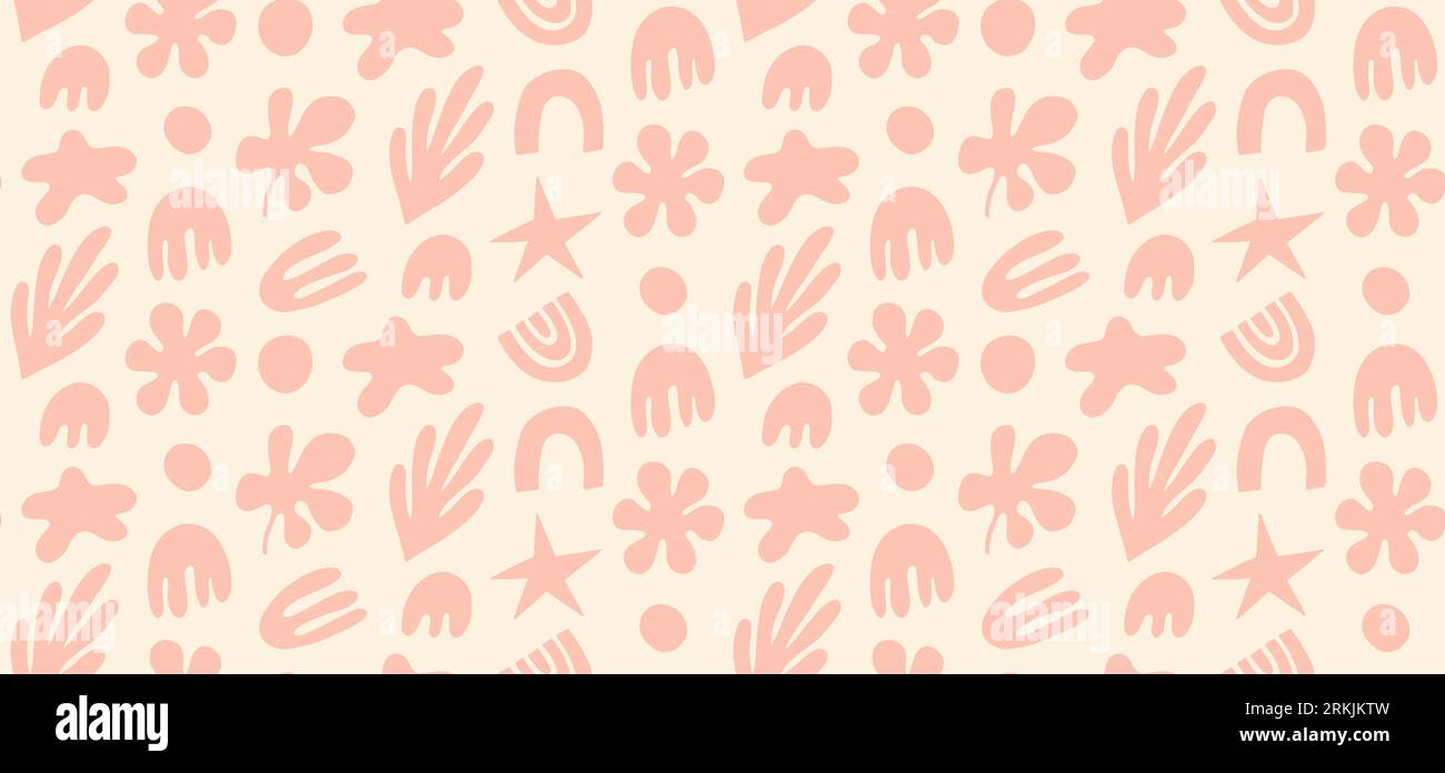 Seamless vector pattern of abstract doodle hand drawn organic shapes ...