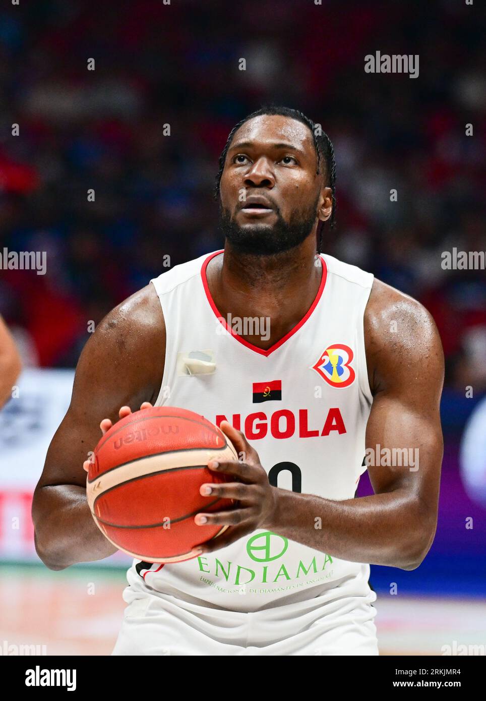 Bulacan, Philippines. 25th Aug, 2023. Bruno Fernando of the Angola Men basketball team seen in action during the FIBA Men's Basketball World Cup 2023 match between Angola and Italy at the Philippine Arena. Final score; Italy 81:67 Angola. Credit: SOPA Images Limited/Alamy Live News Stock Photo