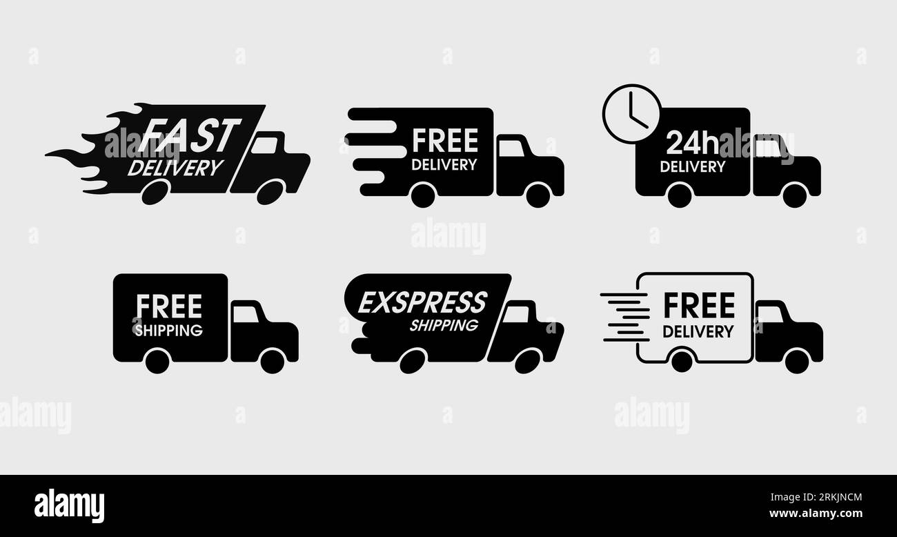 Fast delivery icon set. Van cargo delivery Stock Vector Image & Art Alamy