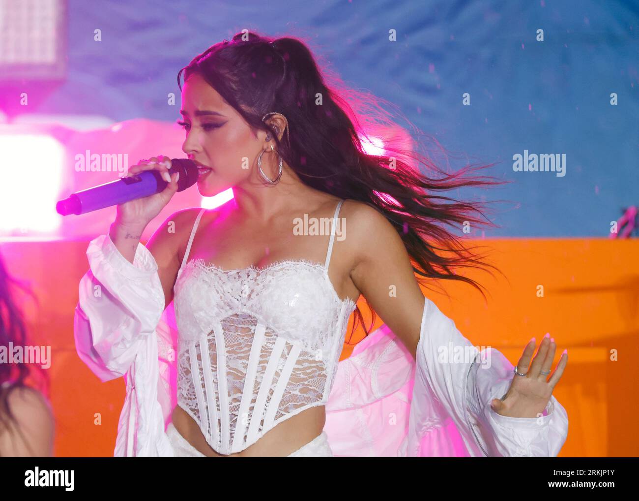 New York, United States. 25th Aug, 2023. Becky G performs on the NBC Today Show at Rockefeller Center in New York City on Friday, August 25, 2023. Photo by John Angelillo/UPI Credit: UPI/Alamy Live News Stock Photo