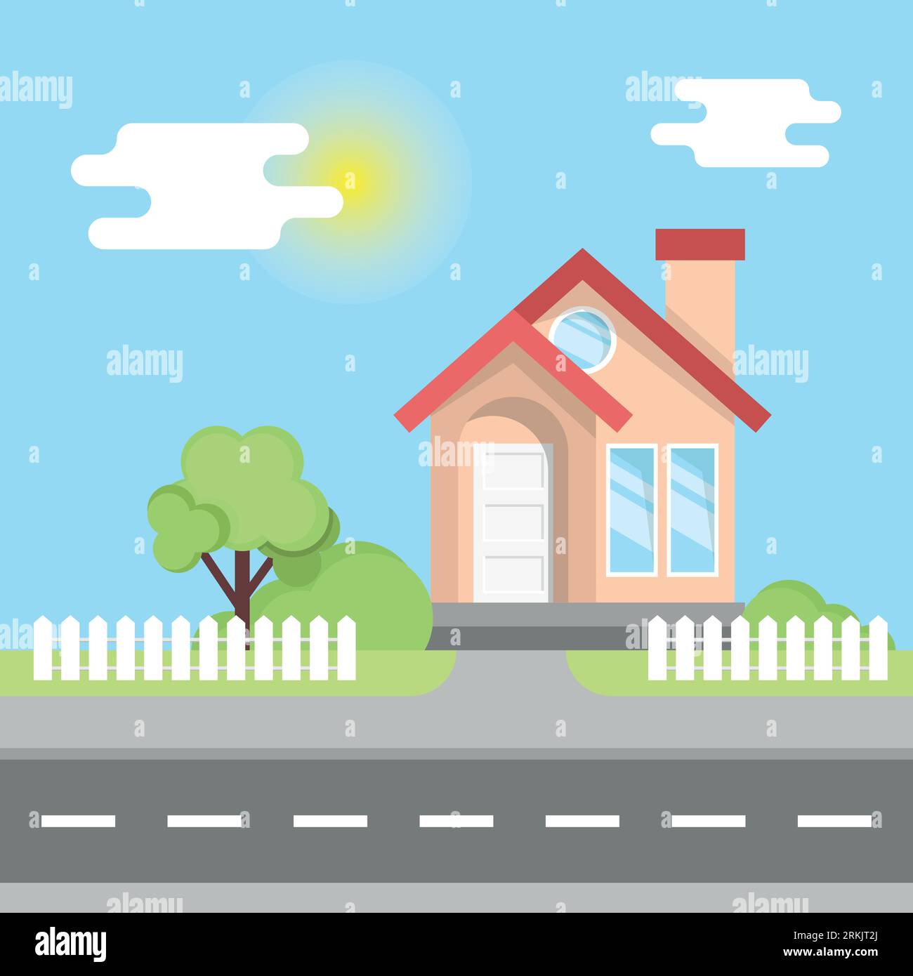 House icon in flat style. Home vector illustration on isolated ...