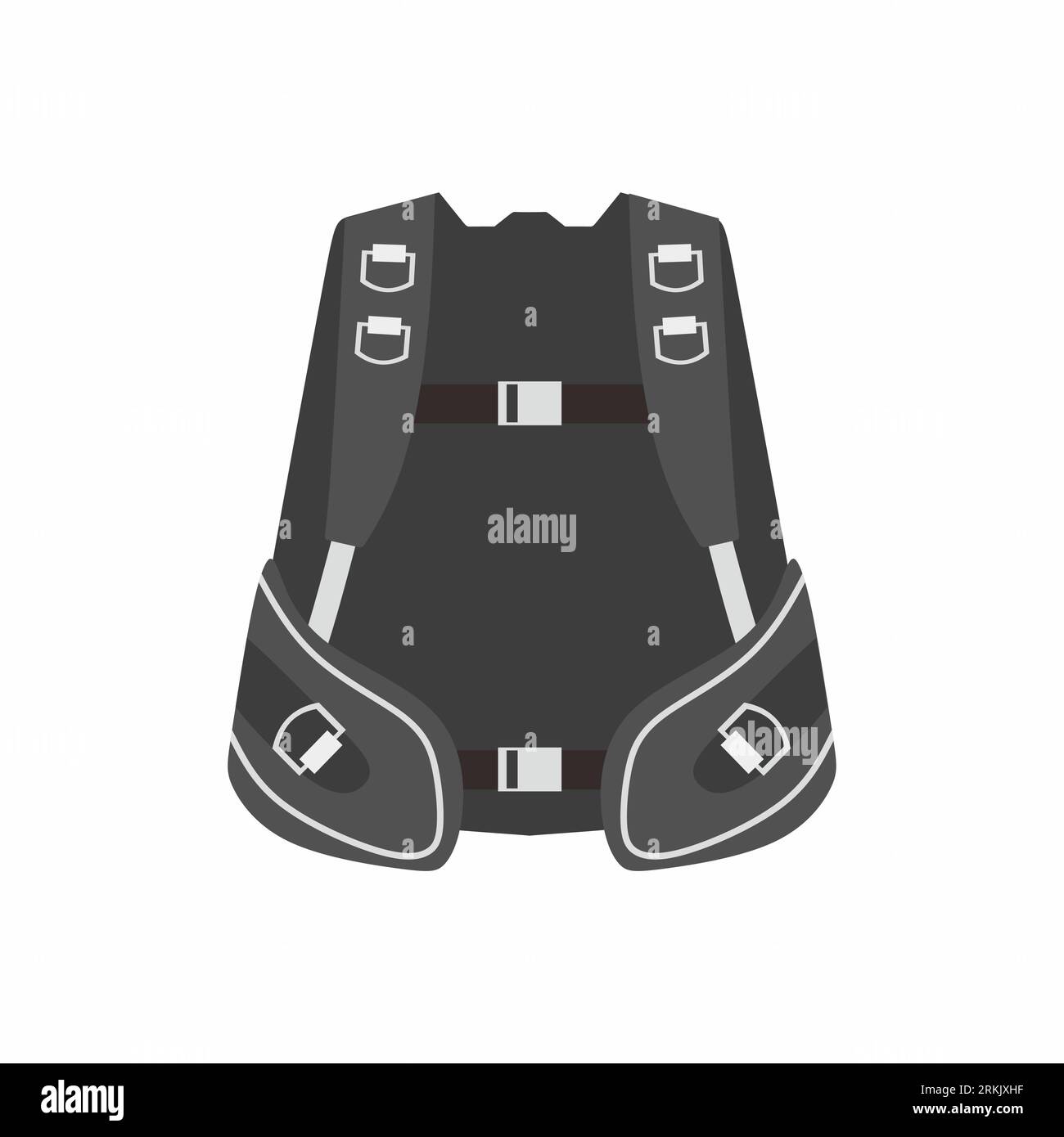 Buoyancy Compensator Devices diver in flat element style isolated on white background. Stock Vector