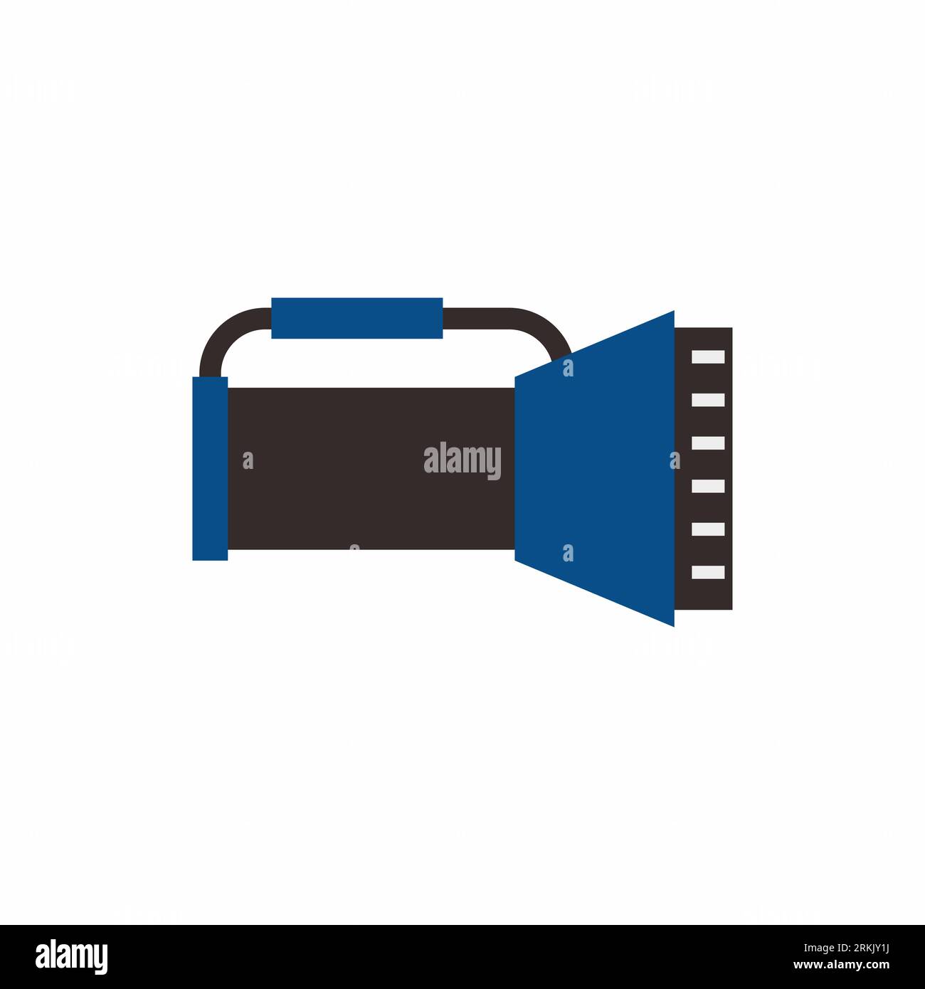 Dive Light for diving in flat element style isolated on white background. Stock Vector