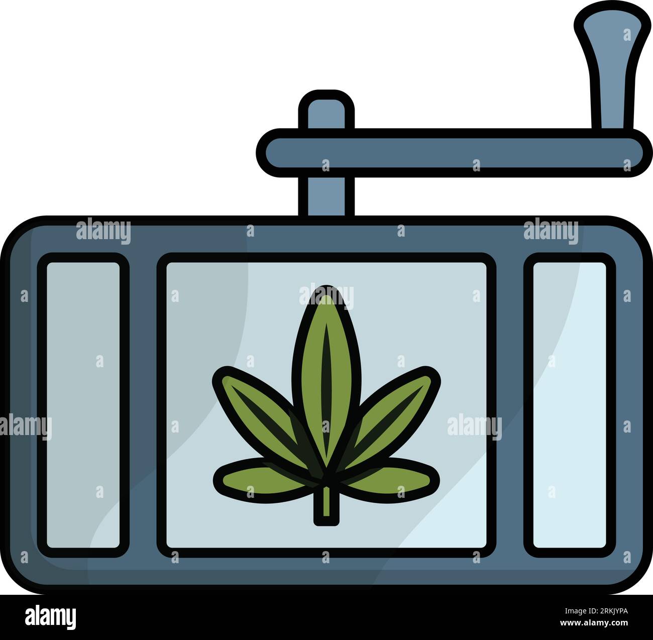 Handheld Weed Grinder concept, Manual Hemp Crusher vector icon design, Cannabis and marijuana symbol, thc and cbd sign, recreational herbal drug stock Stock Vector