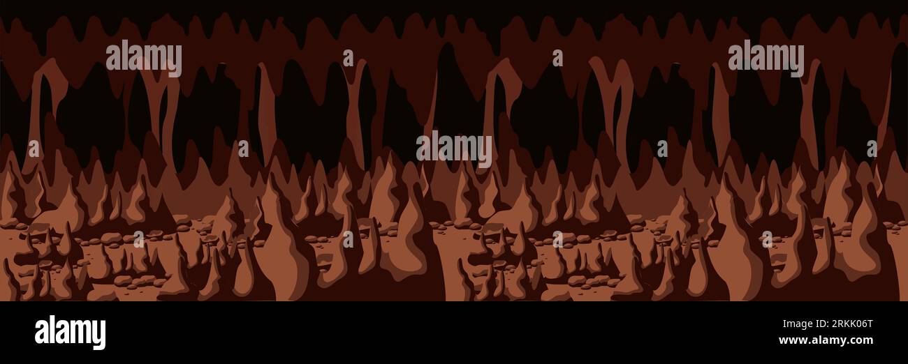 Cave tonnel wall with cracks. cave silhouette Stock Vector Image & Art ...