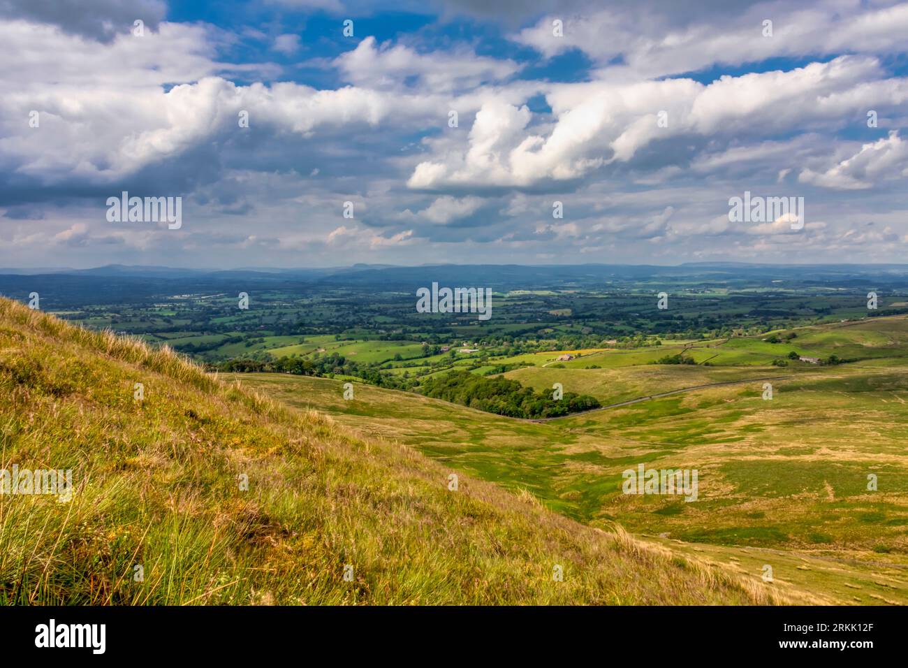 Pendle Hill, Lancashire - View from the top. Stock Photo