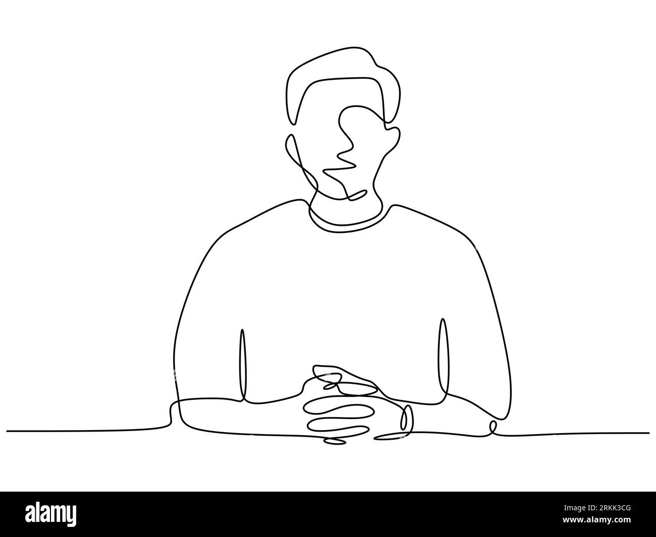 Line drawing person sitting down Cut Out Stock Images & Pictures - Alamy
