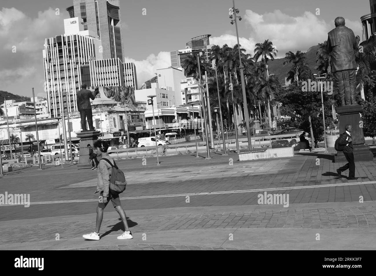 Le Caudan Waterfront is a commercial development in Port Louis, the capital city of Mauritius. It includes shops, banking facilities, casinos, cinemas Stock Photo