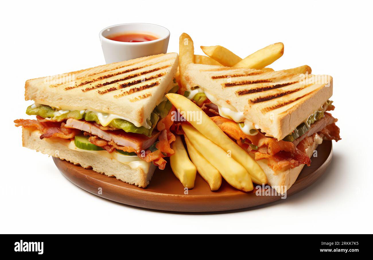 Cheese toast with fries Cut Out Stock Images & Pictures - Alamy