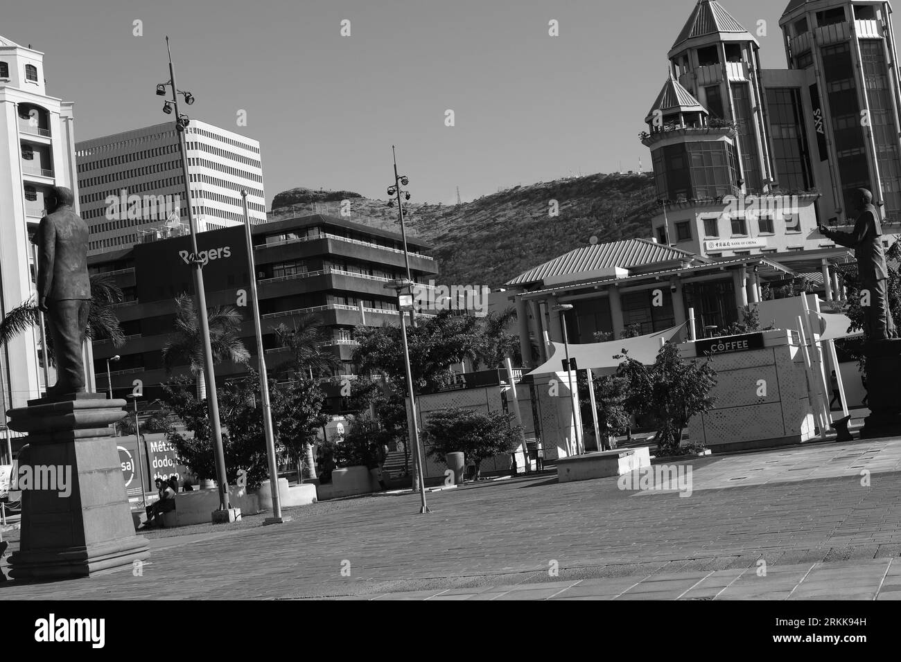 Le Caudan Waterfront is a commercial development in Port Louis, the capital city of Mauritius. It includes shops, banking facilities, casinos, cinemas Stock Photo