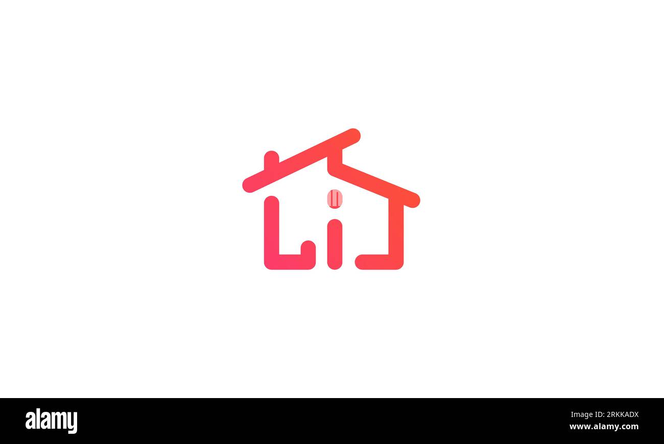 LI homes logo. letter l with i forming house . clean and creative logo design . vector illustration Stock Vector