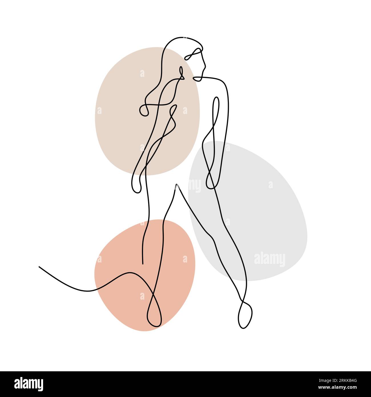Continuous line of abstract woman body. Single line of beautiful woman ...
