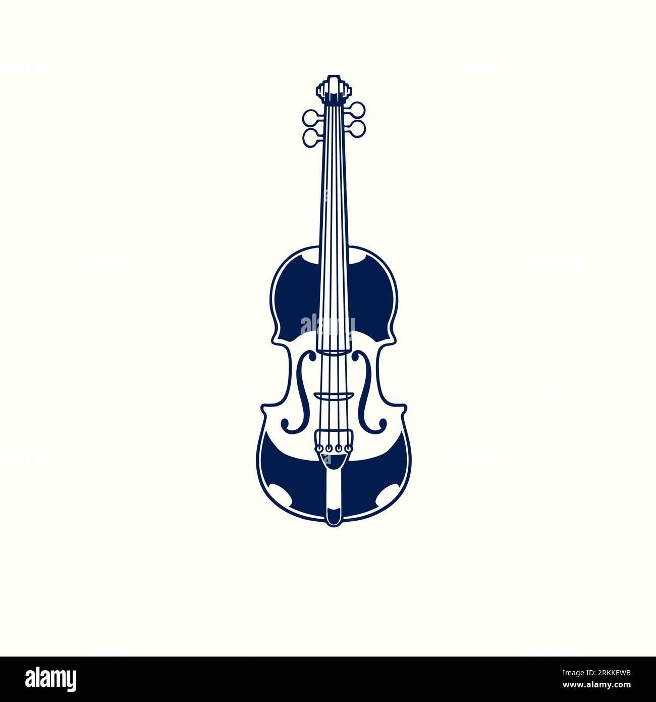 Violin hand drawn sketch on white background. Classical acoustic violin