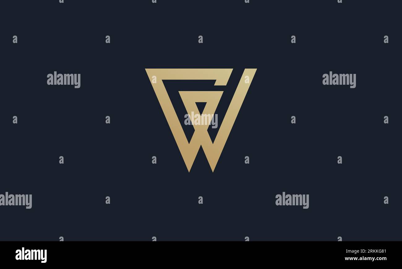 Minimal elegant monogram art logo. Outstanding professional trendy awesome artistic VG GV initial based Alphabet icon logo. Premium Business logo on f Stock Vector