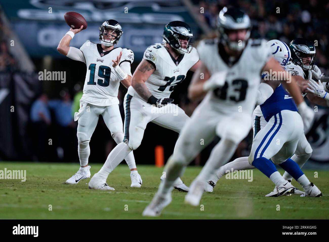 Philadelphia Eagles' Ian Book plays during a preseason NFL football game,  Thursday, Aug. 24, 2023, in Philadelphia. (AP Photo/Matt Slocum Stock Photo  - Alamy