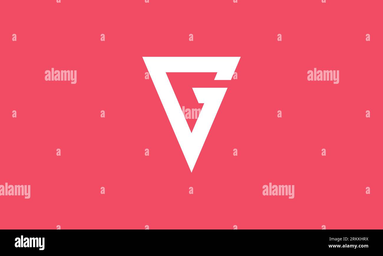 Minimal elegant monogram art logo. Outstanding professional trendy awesome artistic VG GV initial based Alphabet icon logo. Premium Business logo on f Stock Vector