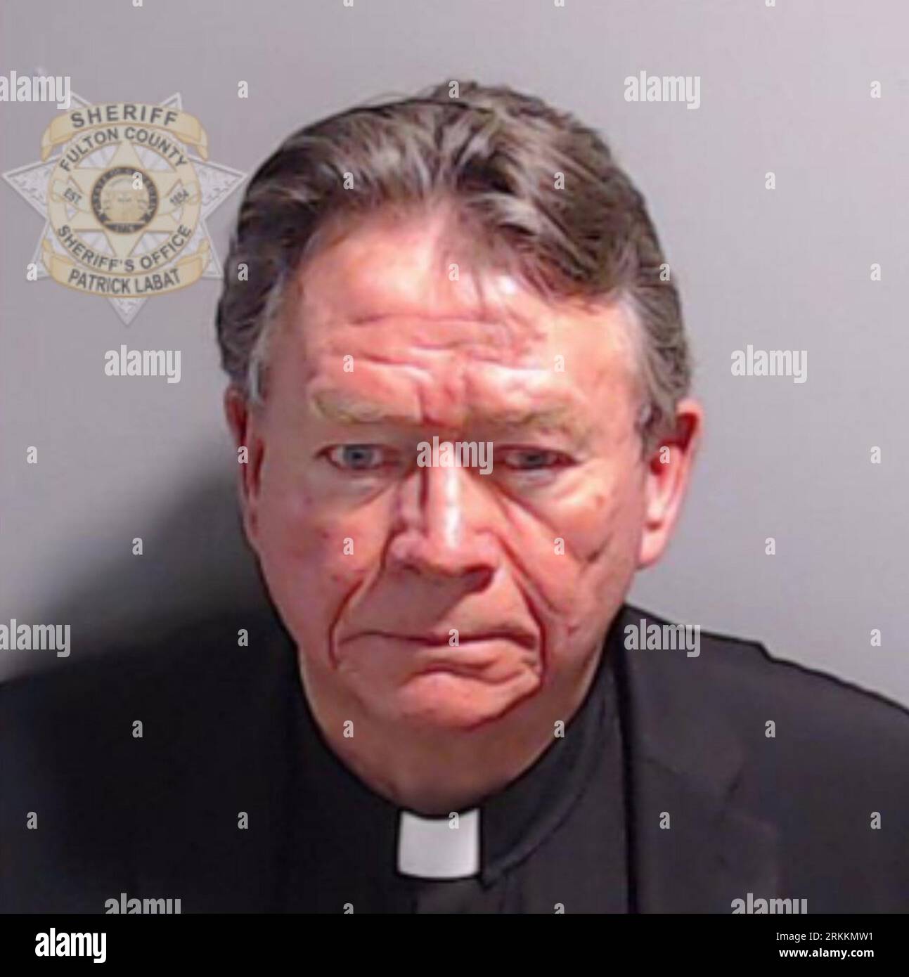 Atlanta, United States. 25th Aug, 2023. Pastor Stephen Cliffgard Lee is pictured in this photo provided by the Fulton County Sheriff's Office on Friday, August 25, 2023, in Atlanta, GA. Lee has been charged in Georgia for alleged attempts to overturn the results of the state's 2020 presidential election and has now turned himself in as part of the conspiracy prosecution. Photo via Fulton County Sheriff's Office/UPI Credit: UPI/Alamy Live News Stock Photo