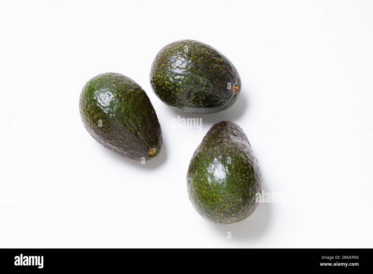 Has Avocados on a white background Stock Photo
