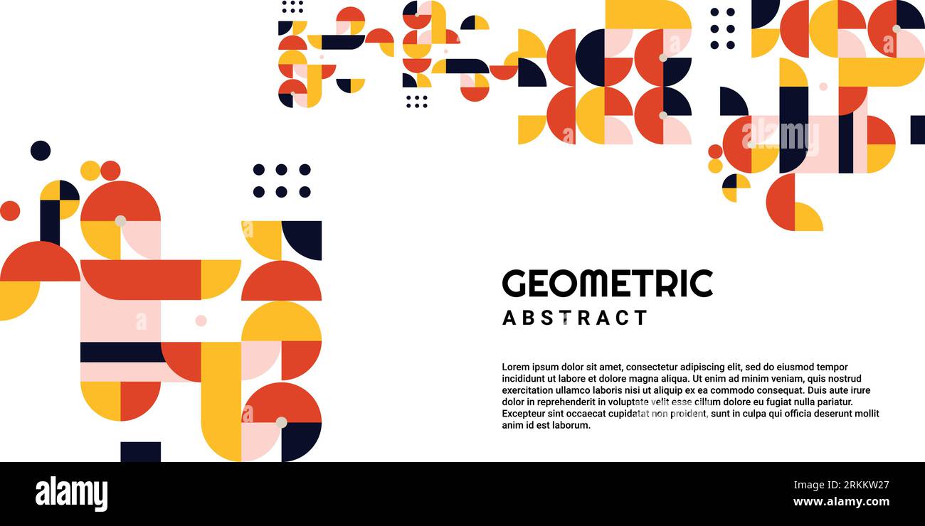 Abstract geometric mural colorful background in Bauhaus style. pattern design Stock Vector