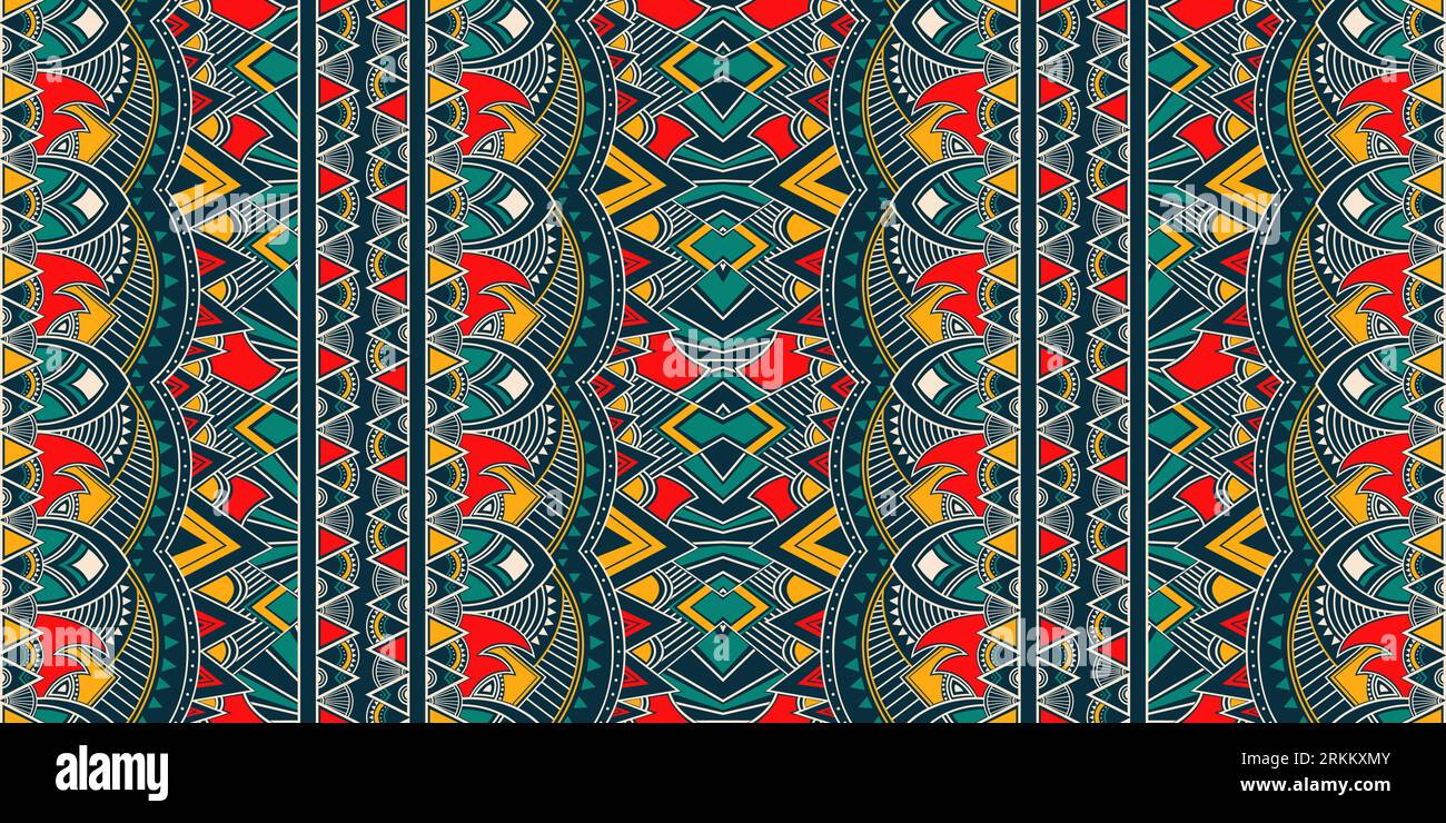 Tribal Ikat geometric folklore seamless pattern Stock Vector