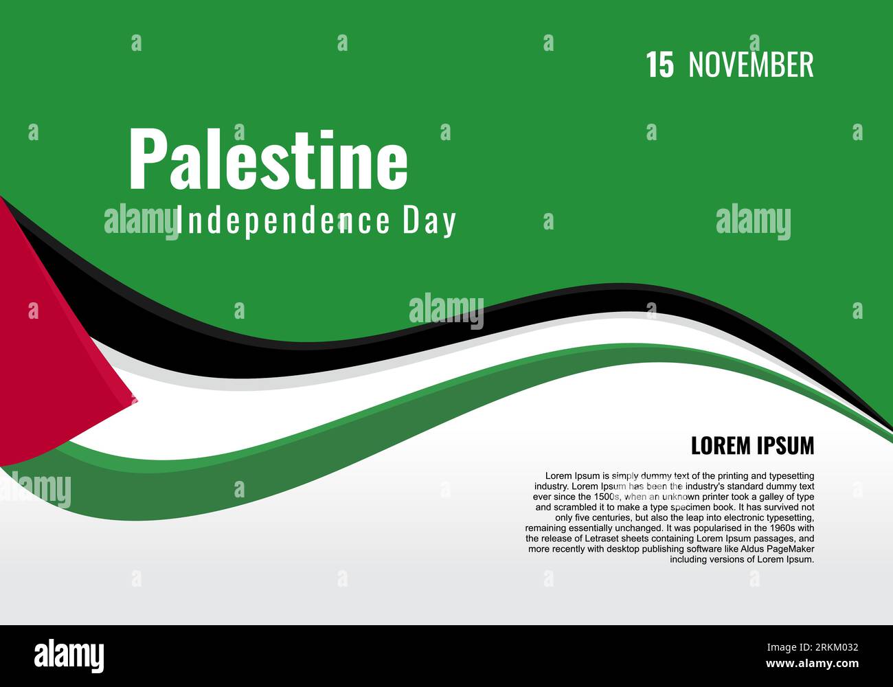 Save Palestine. Independence day greeting card. Template for