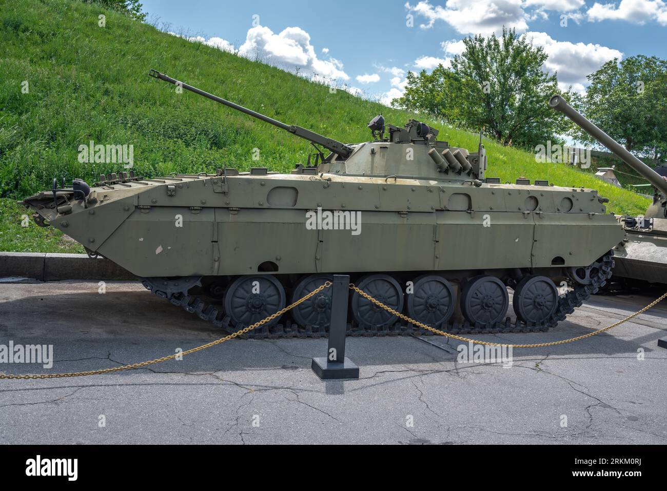 Old Soviet Infantry combat vehicle BMP-2 - Kiev, Ukraine Stock Photo