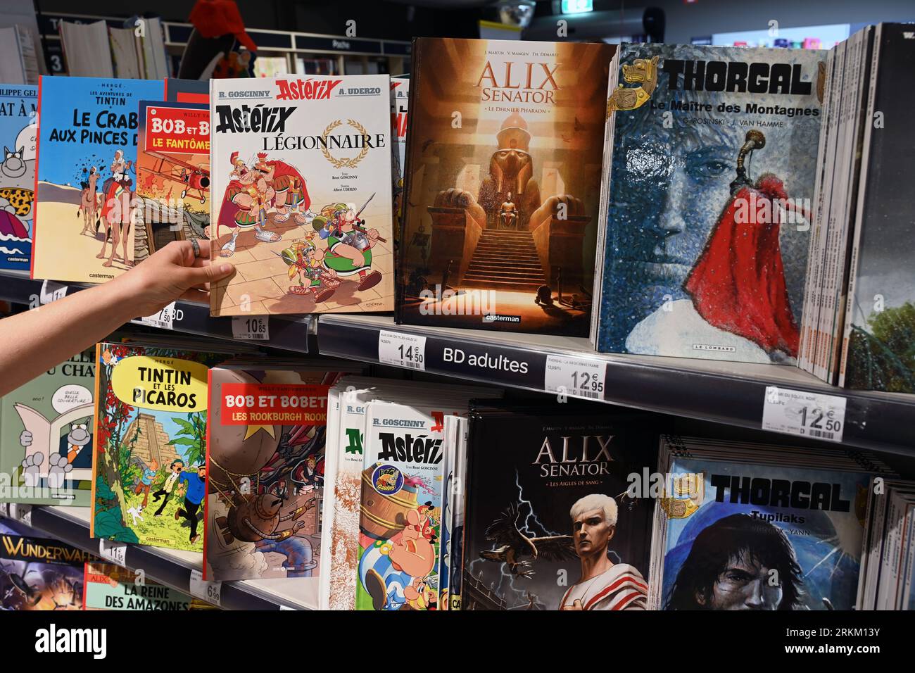 Comic books in a store Stock Photo