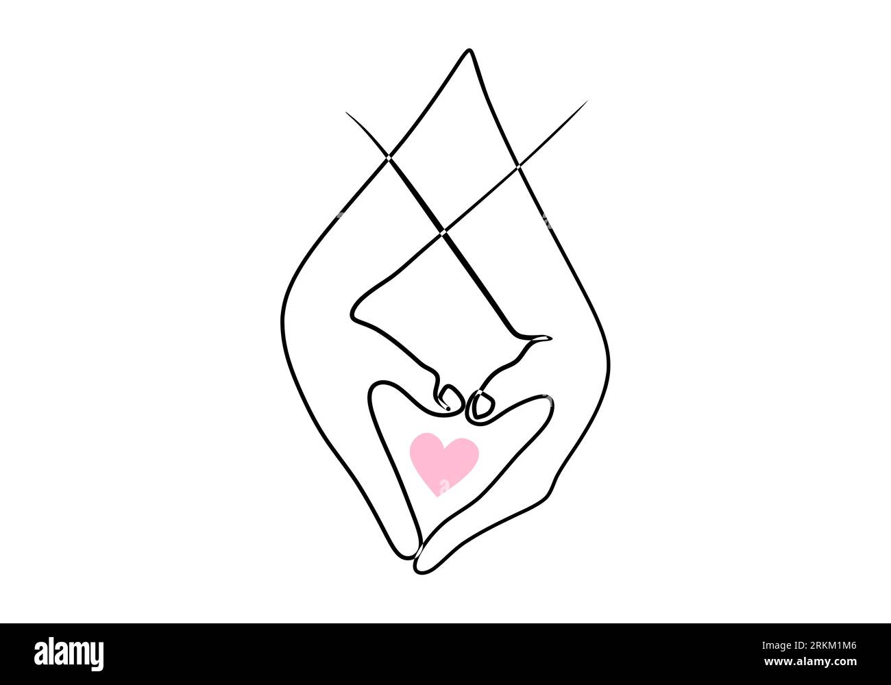 Holding hands line drawing. Couple romantic in love, minimalist hand drawn  one single sketch, contour art with heart symbols Stock Vector Image & Art  - Alamy