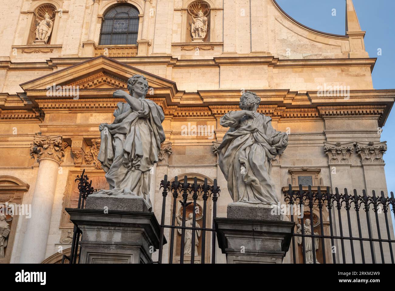Twelve Apostles Statues in front of Saints Peter and Paul Church - St. Jude Thaddeus and St. Matthias - Krakow, Poland Stock Photo