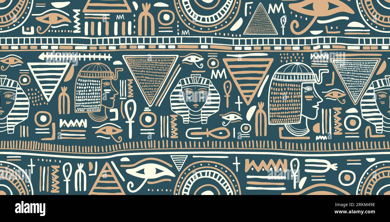 Ancient seamless pattern of Egyptian ornament Stock Vector