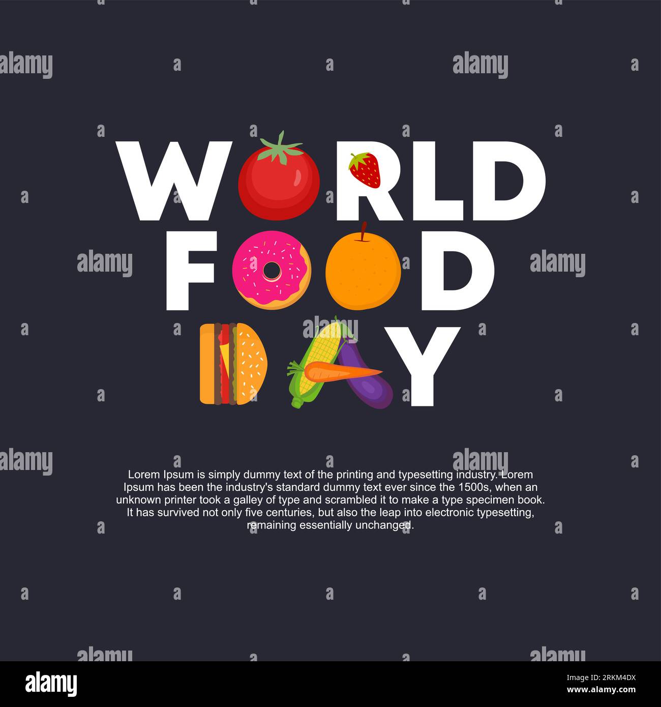 World food day banner template. typography creative concept vector ...
