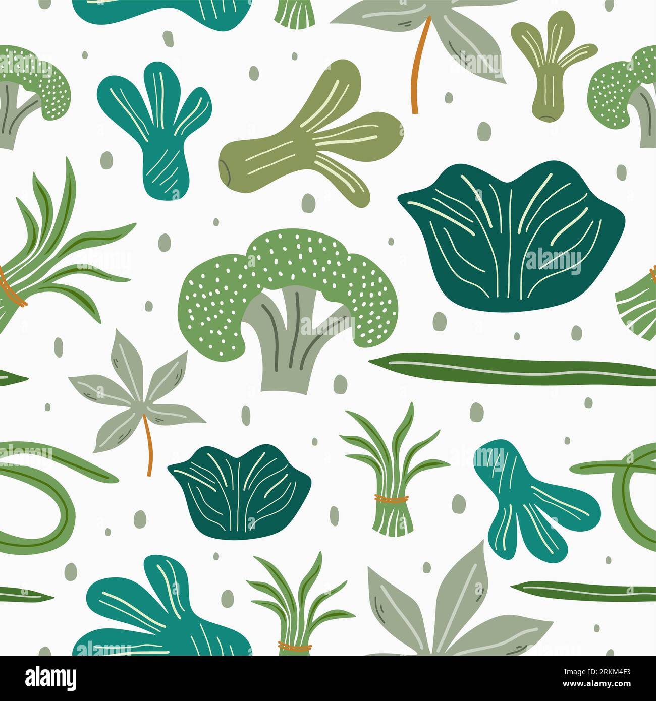 Hand drawn Fresh vegetables seamless pattern Stock Vector