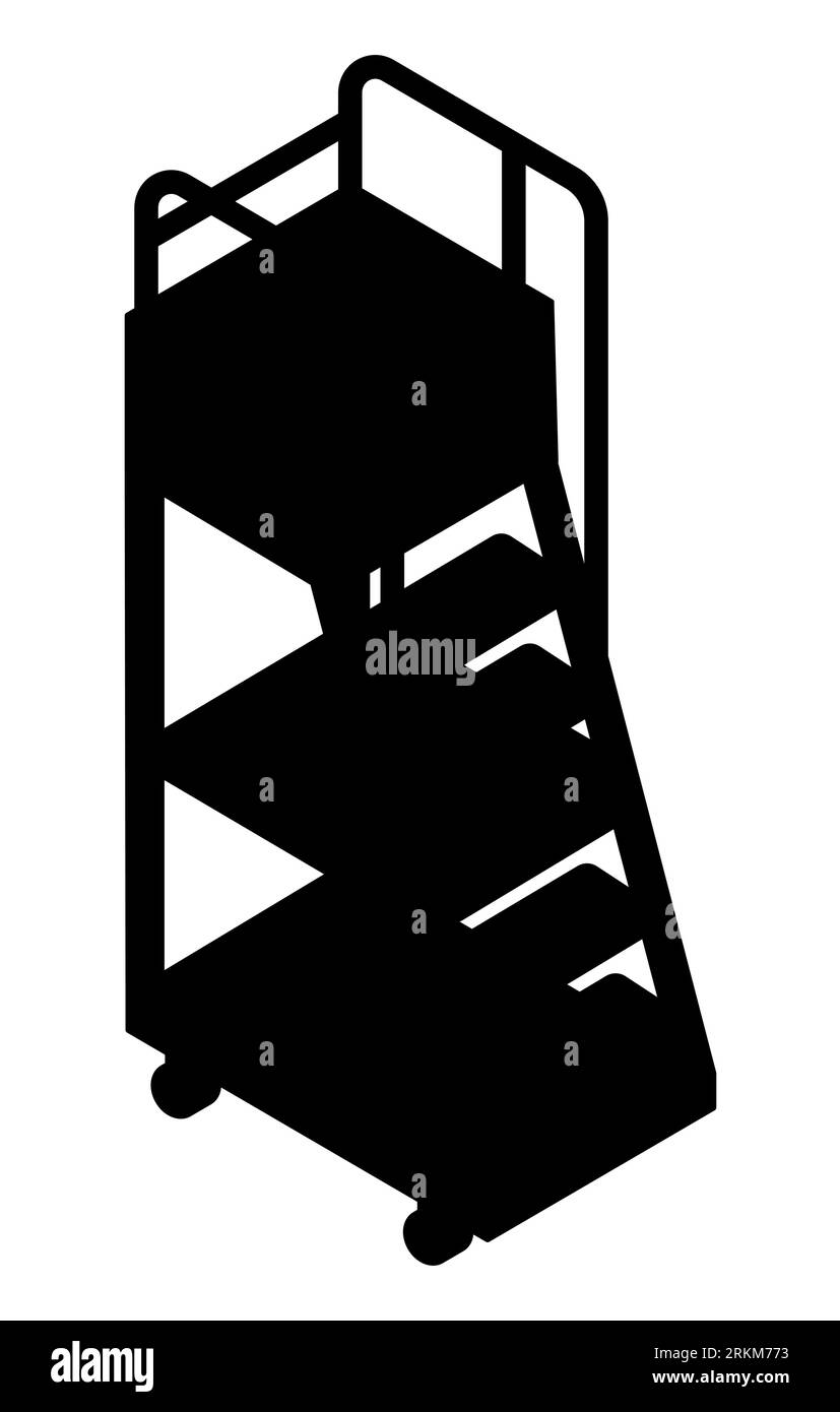 Black silhouette of a scaffolding icon, an industry ladder, scaffold, stairs and steps vector isolated on white background Stock Vector