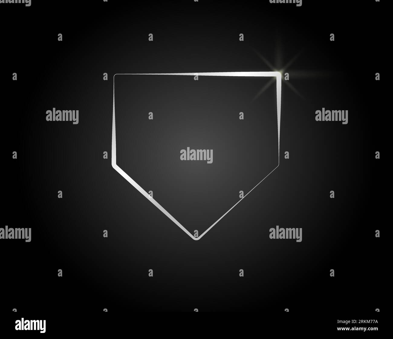 Baseball Home Plate Vector illustration. Silhouette. Playing. Home base