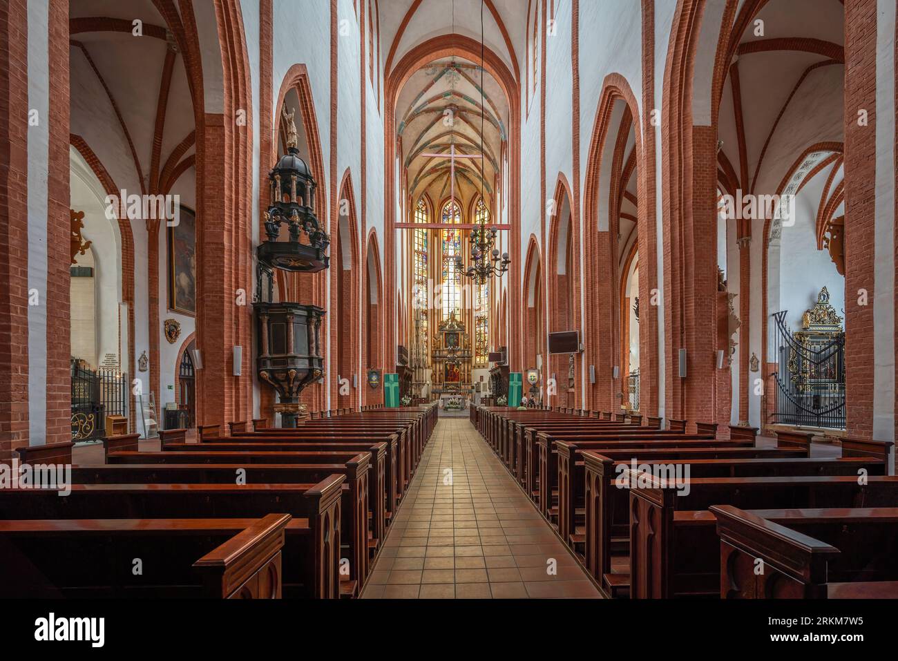 St. Elizabeth Church Interior - Wroclaw, Poland Stock Photo