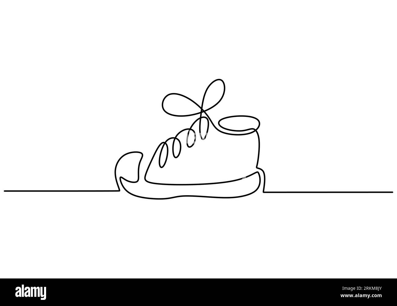 Continuous one line of a pair of one shoes isolated on white background. For children or kids theme. Stock Vector