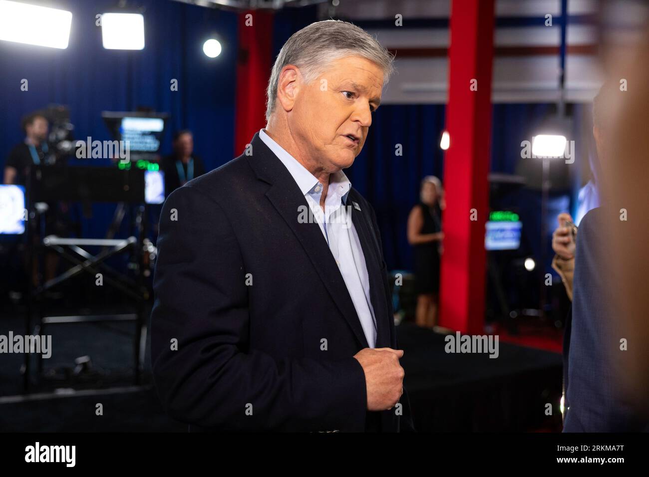 Fox News commentator Sean Hannity is seen at Fiserv Forum in Milwaukee ...
